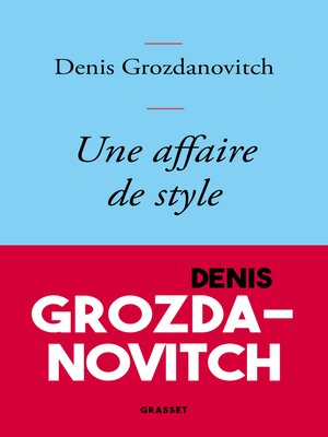 cover image of Une affaire de style